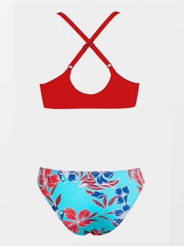 Vista 70 de CUPSHE - Conjunto de bikini de dos piezas para mujer, estampado floral y detalle de nudo de conejo