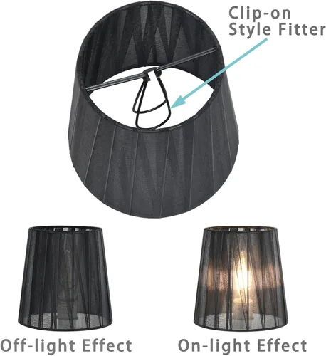 Vista 3 de KORA - Juego de 2 pantallas pequeñas con clip para lámpara de pared, barril pequeño, 5.2 x 4 pulgadas x 5.2 pulgadas de alto, cinta orgánica, hechas