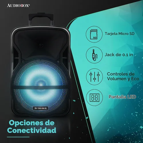 Vista 3 de ABX-12S Altavoz PA portátil Bluetooth de 12 pulgadas con soporte y micrófono