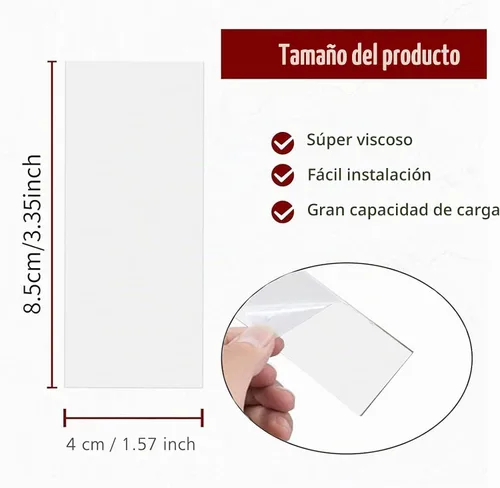 Vista 2 de Paquete de 4 tiras autoadhesivas, soporte para toallas de baño que