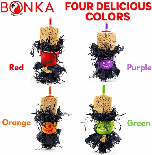 Vista 3 de Bonka Bird Toys 971 Sola Cube Creep Halloween Parrot Chew Forage Toy