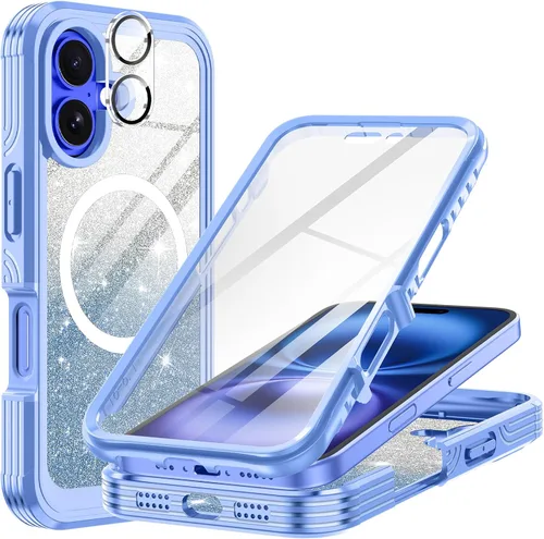Vista 53 de Hekodonk Funda para iPhone 15 Pro Max, compatible con Magsafe [protector de pantalla de vidrio templado integrado y protección de lente de cámara]