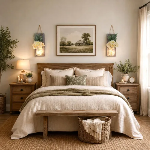 Vista 38 de Decoración rústica de madera para colgar en la pared con tira de luces LED para sala de estar y dormitorio modernos, estilo campestre inspirador