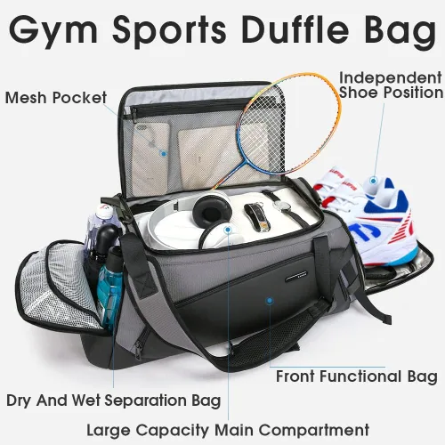Vista 2 de BANGE Gym Sports - Mochila de lona para hombre y mujer