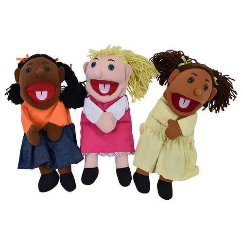 Vista 3 de Children's Factory - CF100-896 - Marionetas étnicas para niños de 15 pulgadas con bocas móviles, marionetas de mano para niños pequeños