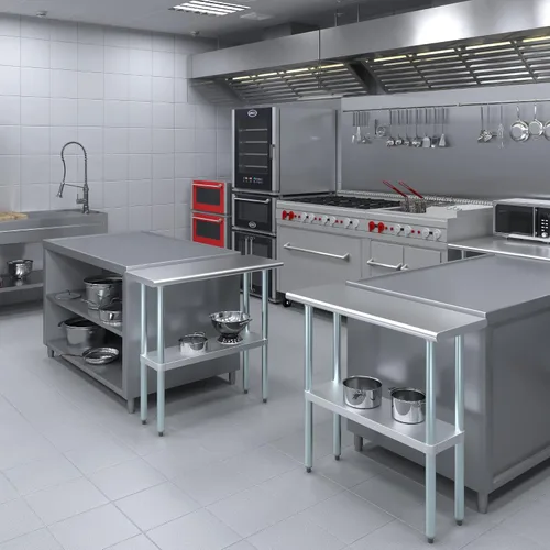 Vista 5 de MESA DE TRABAJO ALIMENTOS PREP MESA DE TRABAJO RESTAURANTE SUMINISTRO ACERO INOXIDABLE 14" X 36