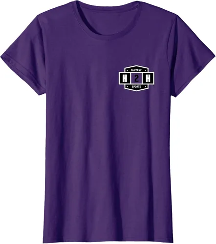 Vista 10 de H2H Fantasía Deportes bolsillo logotipo playera, Césped Azul Pastel