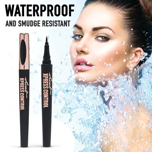 Vista 3 de Secret Xpress Control Lápiz delineador de ojos negro líquido impermeable mate de larga duración maquillaje profesional