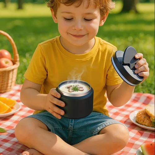 Vista 8 de Termo de sopa de 14.5 onzas para comida caliente para niños, tarro de comida aislado al vacío, termo de sopa sin torsiones para comida caliente