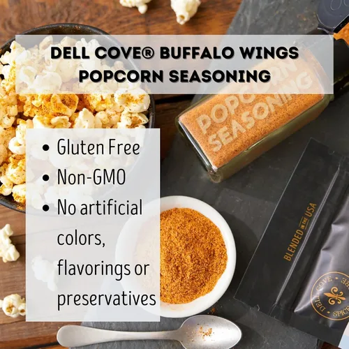 Vista 6 de Dell Cove Spices Condimento para palomitas de maíz Buffalo Wings Sin OMG y sin gluten Vegetariano Perfecto regalo de palomitas de maíz