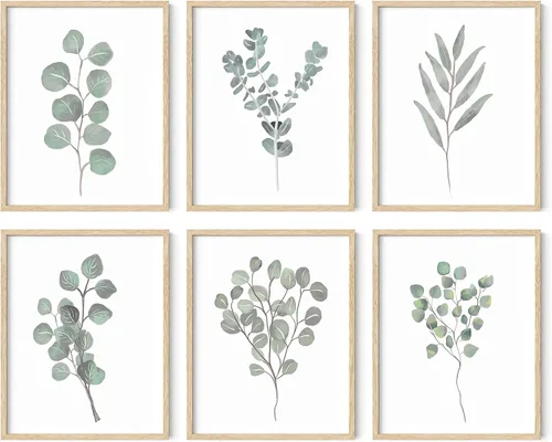 Vista 27 de HAUS AND HUES Pósteres florales y de plantas, juego de 6 impresiones botánicas, arte de pared de flores y plantas, decoración botánica