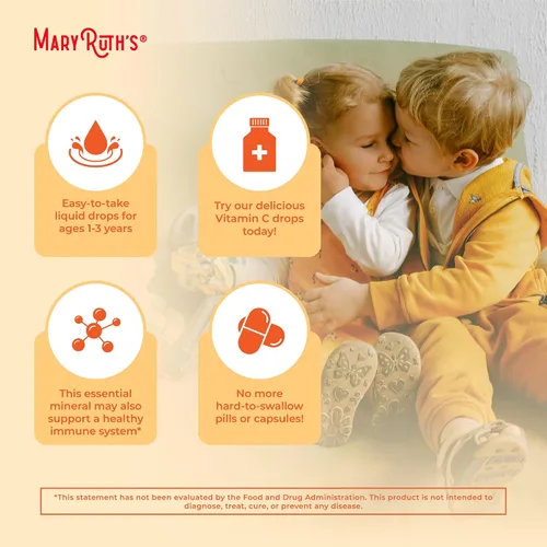 Vista 6 de MaryRuth Organics Gotas de vitamina C para niños pequeños Gotas líquidas orgánicas de vitamina C USDA para niños pequeños Edades de 1 a 3 años