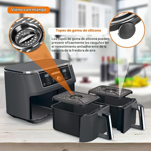 Vista 3 de Piezas de repuesto para freidora de aire para Ninja Foodi DualZone, 2 piezas de accesorios para freidora de aire de grado alimenticio, bandeja