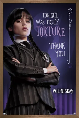 Vista 15 de Trends International Wednesday - Póster de pared de tortura, 14.72 x 22.37 pulgadas, versión enmarcada de madera de granero