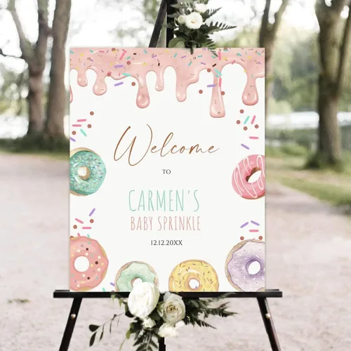 Vista 30 de Cartel de bienvenida de cactus para baby shower, suculenta baby shower