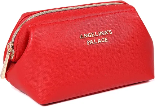 Vista 14 de Angelina's Palace Bolsa de maquillaje de viaje impermeable de cuero vegano, organizador de artículos de tocador oriental estilo retro, bolsa de Negro