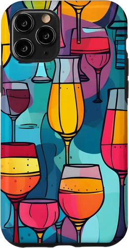 Vista 27 de Estuche de arte abstracto vibrante para copas de vino para iPhone 16