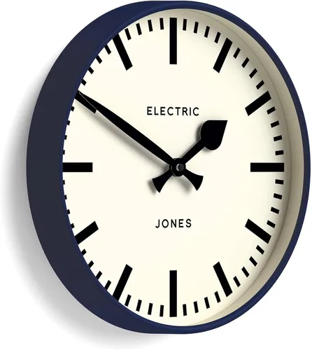 Vista 8 de JONES CLOCKS® Reloj de pared Tiger Reloj moderno de estación redonda 12 pulgadas Negro Aspecto de diseñador genial para cocina, sala