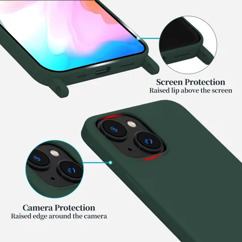 Vista 125 de Funda compatible con iPhone 8 Plus, iPhone 7 Plus/6 Plus/6S Plus con cordón, funda cruzada para iPhone con correa ajustable de silicona para iPhone