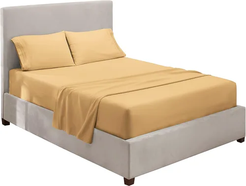Vista 2 de Hearth & Harbor Sábanas tamaño King – Juego de sábanas de 4 piezas, sábanas de lujo de doble cepillado para hotel, sábanas y fundas de almohada