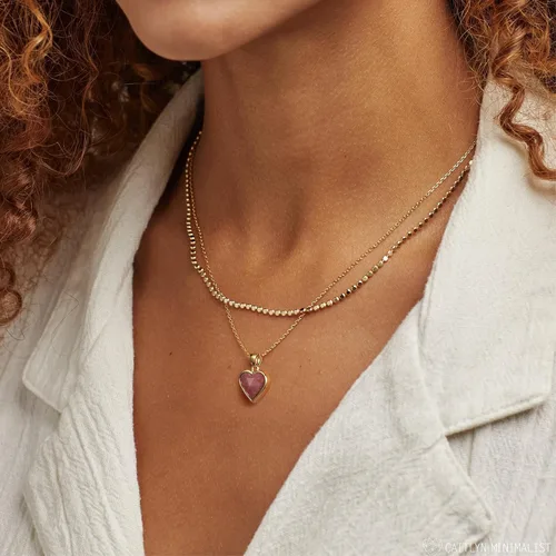 Vista 4 de KissYan Healing Crystal Necklace, 14K Gold Plated Natural Energy Stone Pendant Necklace Reiki Quartz Amethyst Citrine Gemstone Spiritual Jewelry