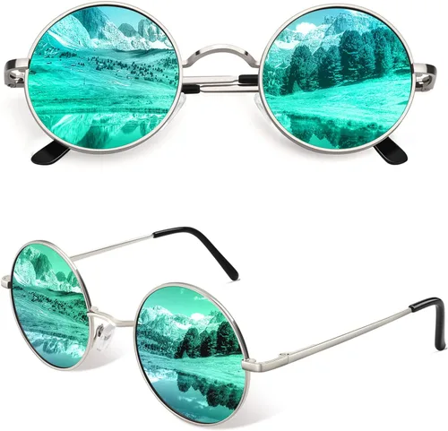 Vista 46 de CGID Gafas de sol unisex polarizadas redondas E01 Lennon