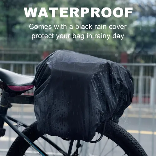 Vista 6 de Bolsa Trasera para Bicicleta, Bolsa de Maletero de Bicicleta de 20L PVC Impermeable para Bicicletas de Carretera y de Montaña, Bolsa Multifuncional