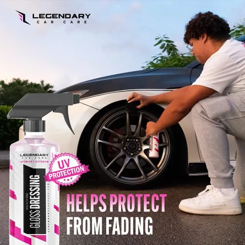 Vista 4 de Legendary Car Care Bundle - Aderezo brillante de 16 onzas y spray limpiador de vidrio de 16 onzas