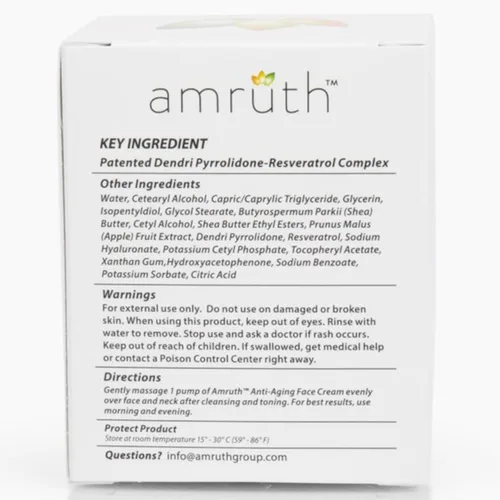 Vista 9 de Amruth Resveratrol Crema facial antienvejecimiento diaria, tarro de 1 onza con bomba, ligera, reafirma y nutre la piel, suaviza la apariencia