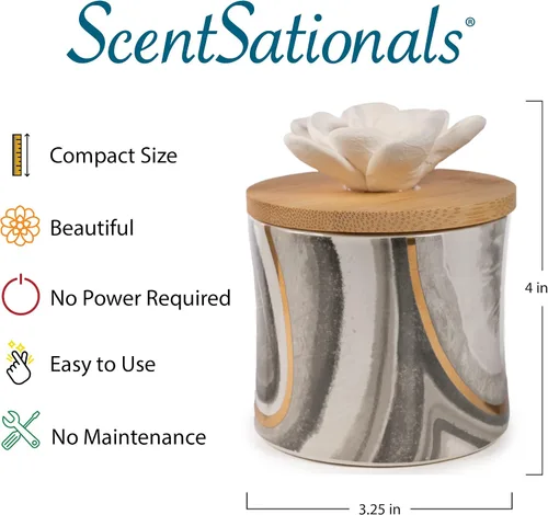 Vista 3 de Scentsationals Colección de flores de cerámica, aceites esenciales perfumados, usuario de aroma clásico de aromaterapia, fragancia eléctrica, regalo