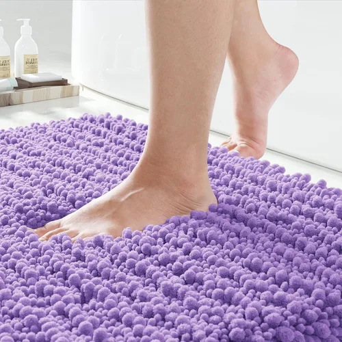 Vista 57 de Yimobra Alfombras de Baño Antideslizantes Lavables - Alfombra de Baño de Chenilla Ultra Suave Absorbente, Alfombra Peluda de Secado Rápido para Negro