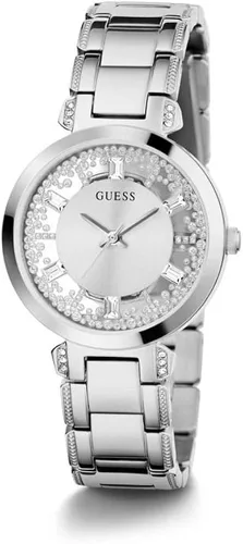 Vista 2 de GUESS Reloj para mujer de 1.299in, correa plateada con esfera plateada y caja plateada, Tono plateado