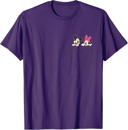 Vista 57 de Disney Mickey & Minnie Mouse - Camiseta de bolsillo pequeño para pareja