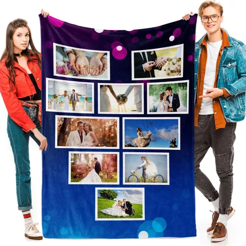 Vista 18 de Manta personalizada con fotos, texto, fotos personalizadas, regalos del día de San Valentín para mamá, papá, pareja, esposa, marido, novia, novio