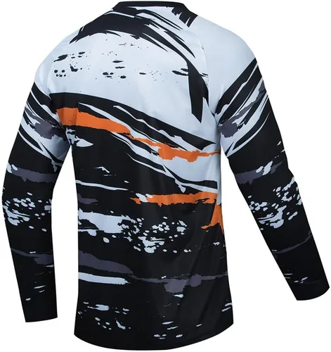 Vista 28 de Hotlion Camiseta de ciclismo para hombre, manga larga, MTB Motocross, ropa de carreras todoterreno