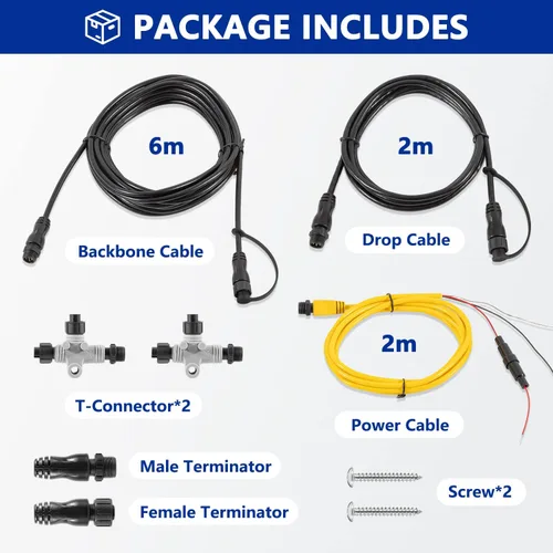 Vista 6 de Reemplazo para Garmin 010-11442-00 Kit de cables Nmea 2000 Kit de inicio con conectores en T