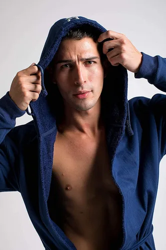 Vista 5 de DudeRobe Bata con capucha para hombre, como se ve en Shark Tank