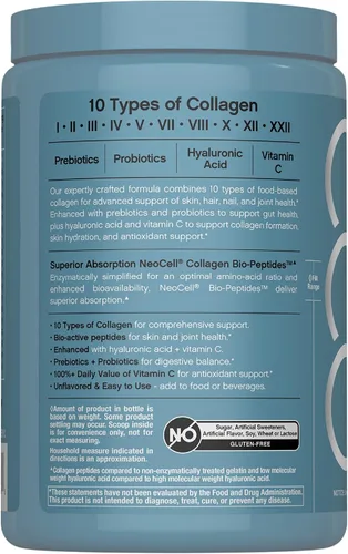 Vista 3 de NeoCell Polvo de biopéptidos de colágeno múltiple 10oz