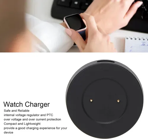 Vista 3 de Estación de carga para Huawei GT GT2 GT 2e para Honor Magic Watch, cargador de carga rápida de repuesto con cable magnético USB (negro)
