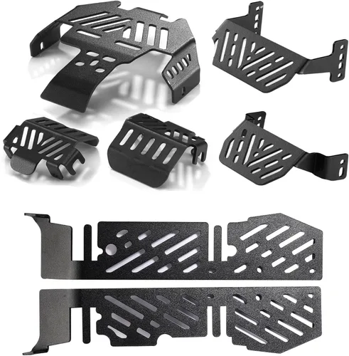 Vista 9 de DJCRAWLER Juego de armadura de chasis RC de 7 piezas 1/10 para coche deportivo TRX-4, placa deslizante de acero inoxidable para TRAXXAS TRX4