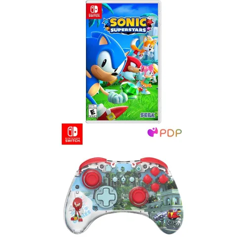 Vista 10 de Sonic Superstars + Tails REALMz Pro Controller Nintendo Switch.