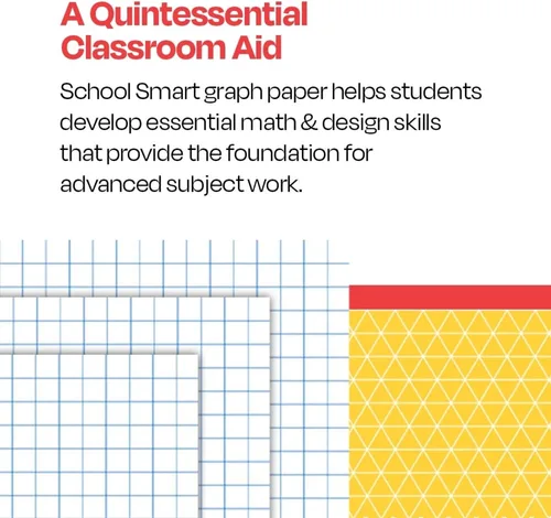 Vista 5 de School Smart Papel cuadriculado, 8-1/2 x 11 pulgadas, regla de 1/10 pulgadas, blanco, 500 hojas