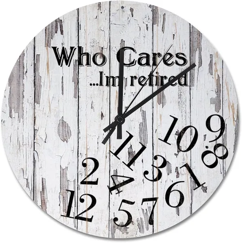 Vista 25 de Reloj de pared Whatever Modern Wood Clock de 10 pulgadas, silencioso, sin tictac, funciona con pilas, para sala de estar, dormitorio, cocina, A