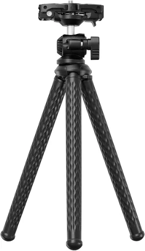 Vista 4 de NEEWER Trípode para cámara con control remoto, mini trípode flexible para teléfono con adaptador de montaje de cámara de acción, soporte oculto
