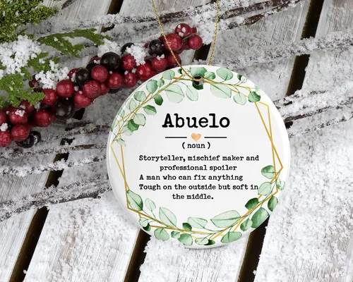 Vista 2 de Abuelo Noun Ornament - Christmas Ornament for Abuelo - Abuelo Gifts - Abuelo Definition - Keepsake Printed on One Side