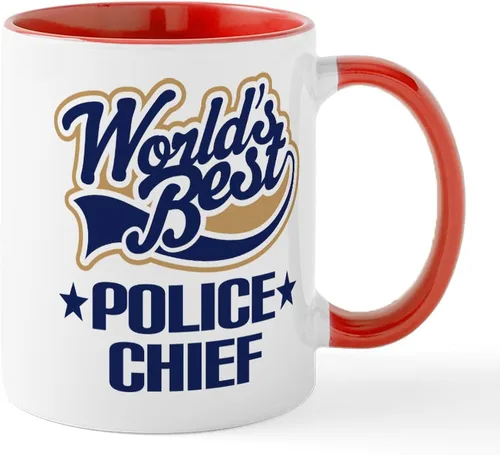 Vista 43 de CafePress Taza de café de cerámica de 11 oz (11.0 fl oz) de Police Mom