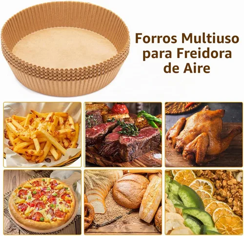 Vista 4 de Forros desechables para freidora de aire, 100 forros de papel para freidora de aire, revestimientos de papel pergamino antiadherentes, accesorios