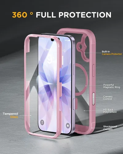 Vista 220 de Miracase Serie de vidrio para iPhone 11 de 6.1 pulgadas, funda protectora de cuerpo completo resistente mejorada con protector de pantalla de vidrio