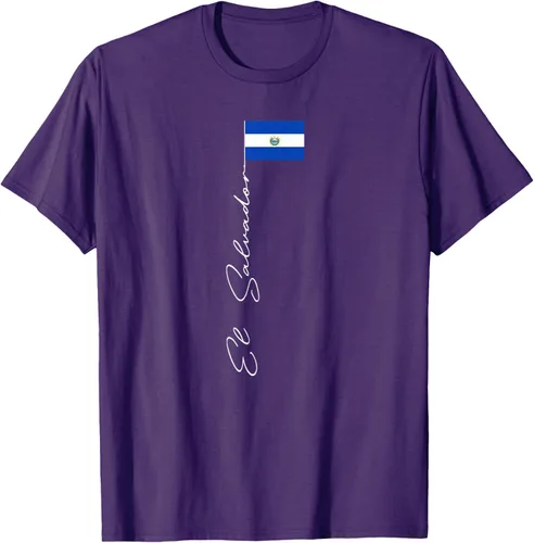 Vista 50 de Camiseta patriótica con bandera de El Salvador, Negro