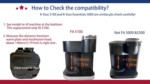 Vista 4 de Repuesto de cafetera de 12 tazas compatible con Keurig K-Duo Coffee Machin 5100, no compatible con Keurig Essentials y todas las cafeteras G2 K duo